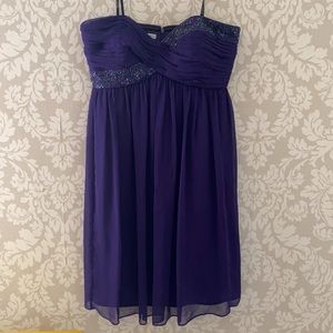 Purple mini Party dress with black sequin
